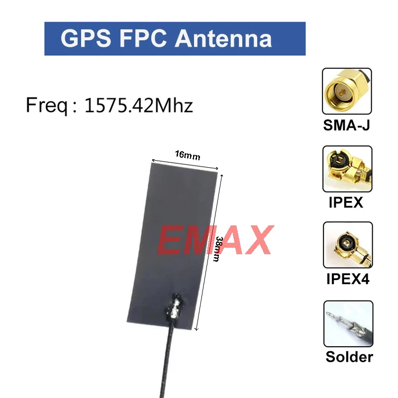 

2Pcs GPS Antenna 38x16 FPC Internal Passive Omni Antenna 20CM-50CM Cable High Gain With SMA-J IPEX IPX UFL IPEX4 MHF4