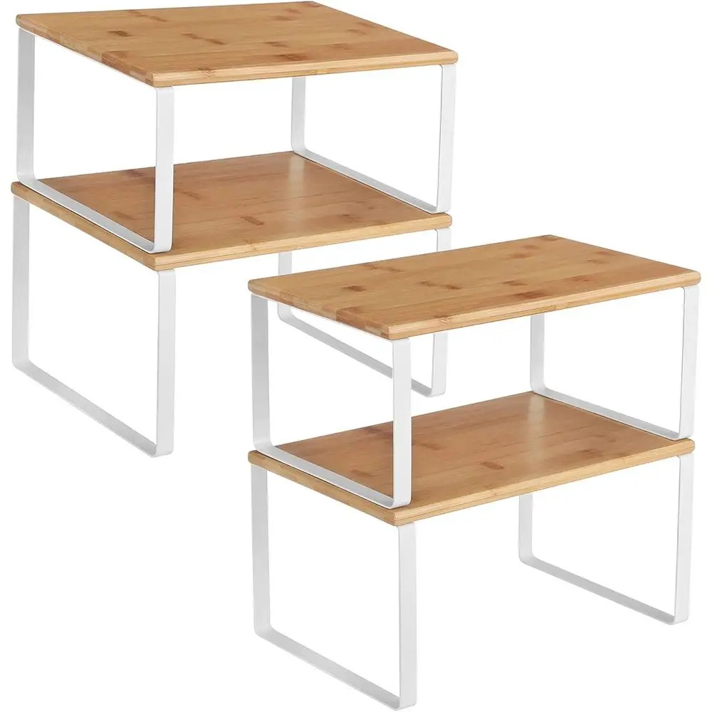 

Cabinet Organizer Shel, Set of 4 Kitchen Counter Shelves, Kitchen Storage, Spice Rack, Stackable, Expandable, Metal and Engineer