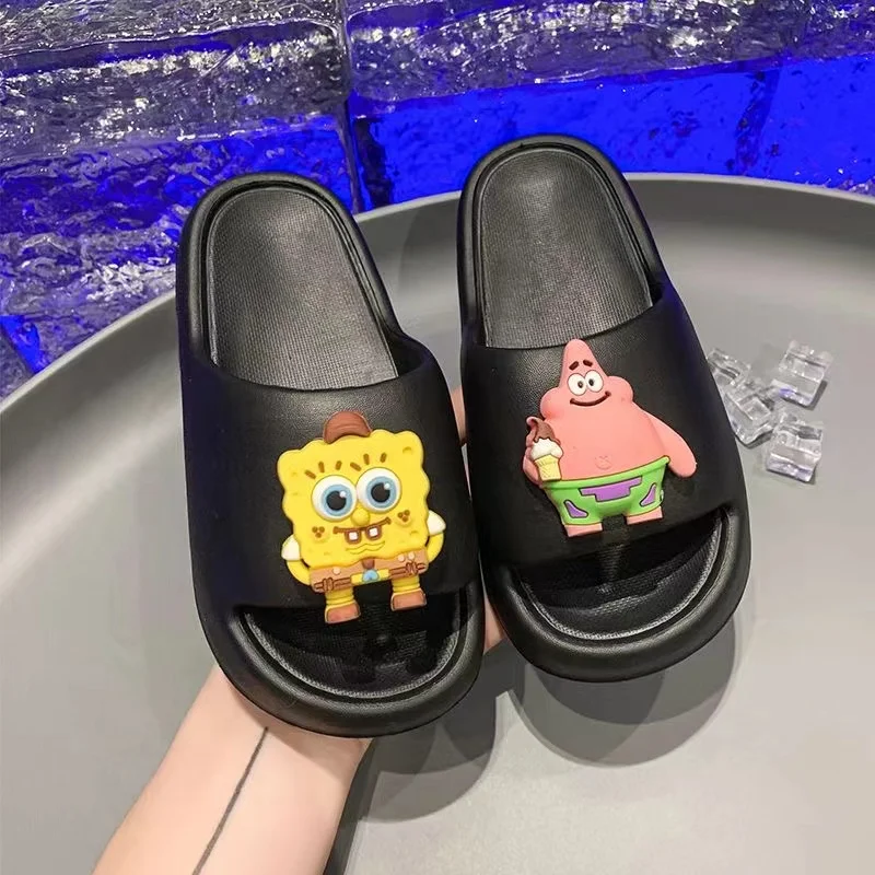 Spongebob Squarepants Summer Autumn women Slippers Cartoon Cute Couple Personality Creative Indoor Outdoor Shoes child Slippers