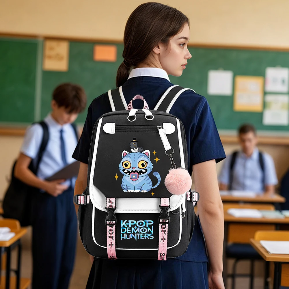 Demone Hunter Rugzak voor Kid Girl Back School Gift Schooltas Y2K Leuke Anime Print Vrouw Reizen Casual Grote Capaciteit Rugzak
