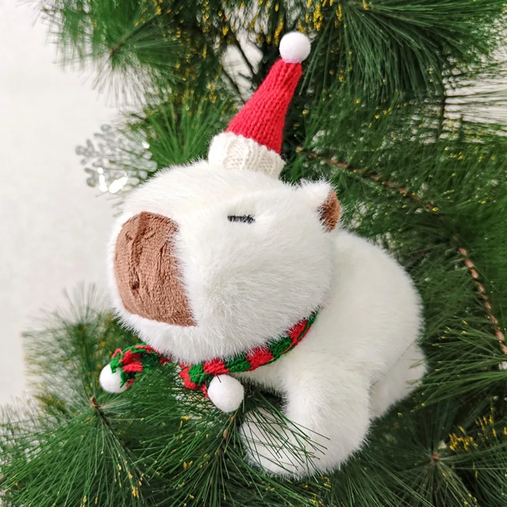 Christmas Hat Capybara Plush Slap Bracelet Wristband Clap Circle Toy Capybara Slap Snap Doll Toy Soft Cute