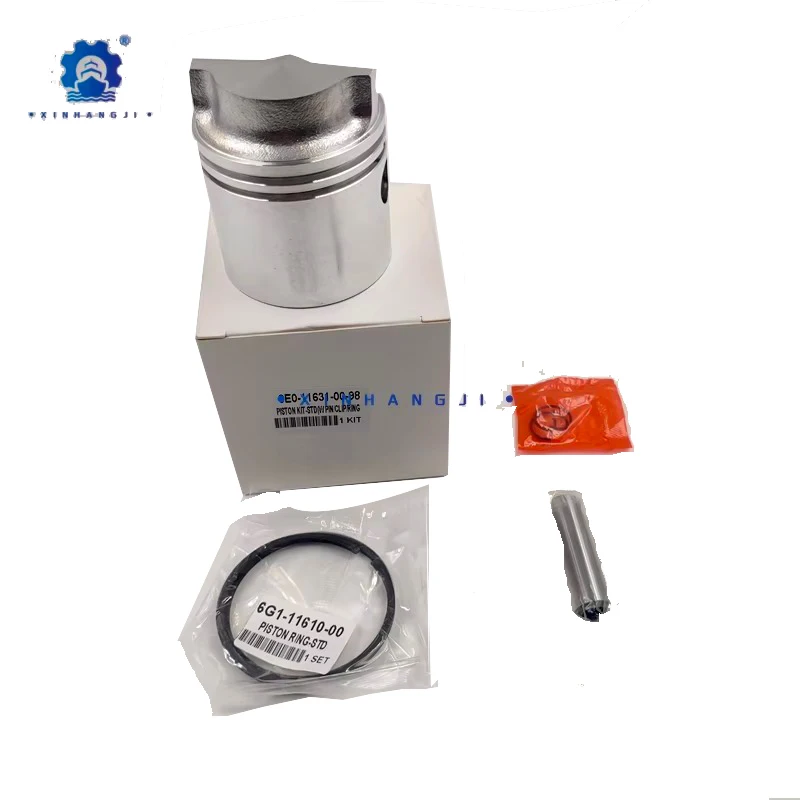 

Piston (Std) Kit 6E0-11631-00 for Yamaha Outboard Motor 2-stroke 4HP 5HP 6E0-11631；6E0-11631-00 50MM Marine Engine