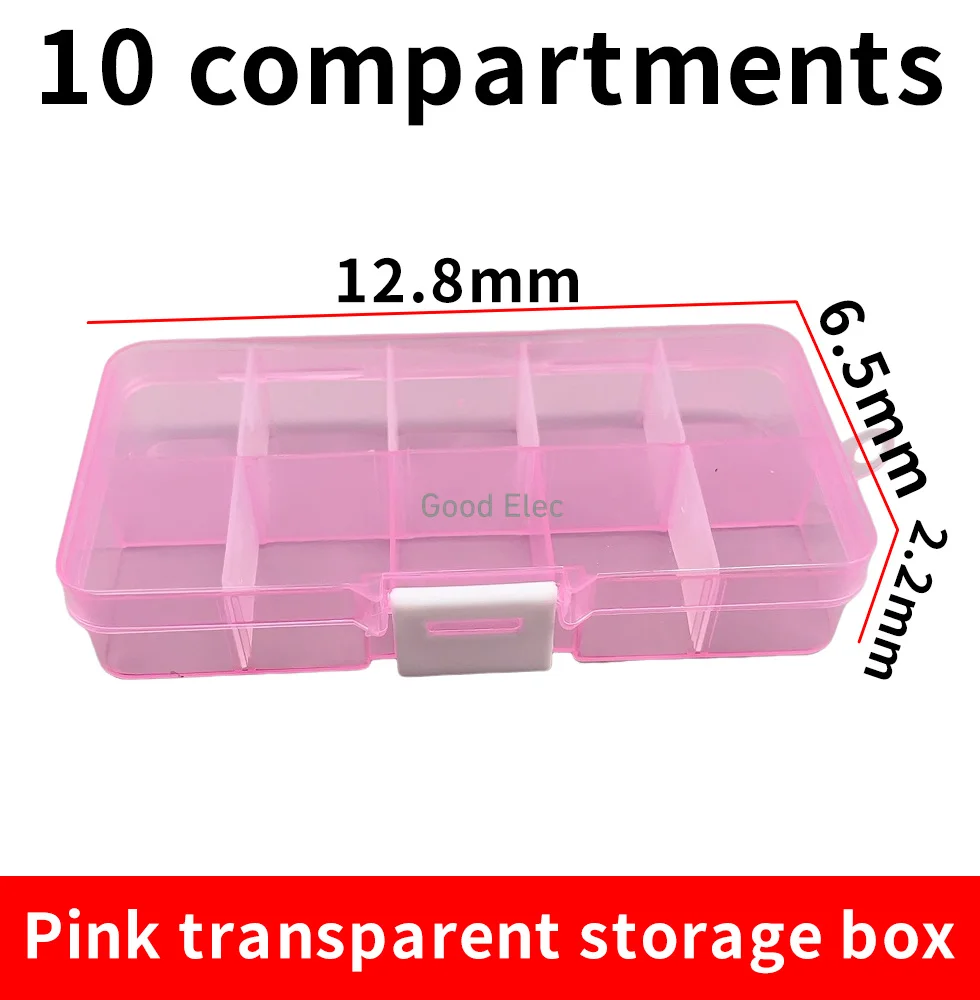 New 10 Slots Cells Colorful Portable Jewelry Tool Storage Box Container Ring Electronic Parts Screw Beads Organizer Plastic Case