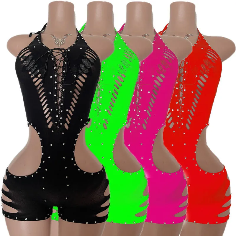 Neuer Stil Damen Performance-Ballsaal-Tanzbodysuit Einteiliger Sexy Cut-Out-Design Tanzbekleidung Exotische Bodysuits Stripper-Outfit – Detail 1