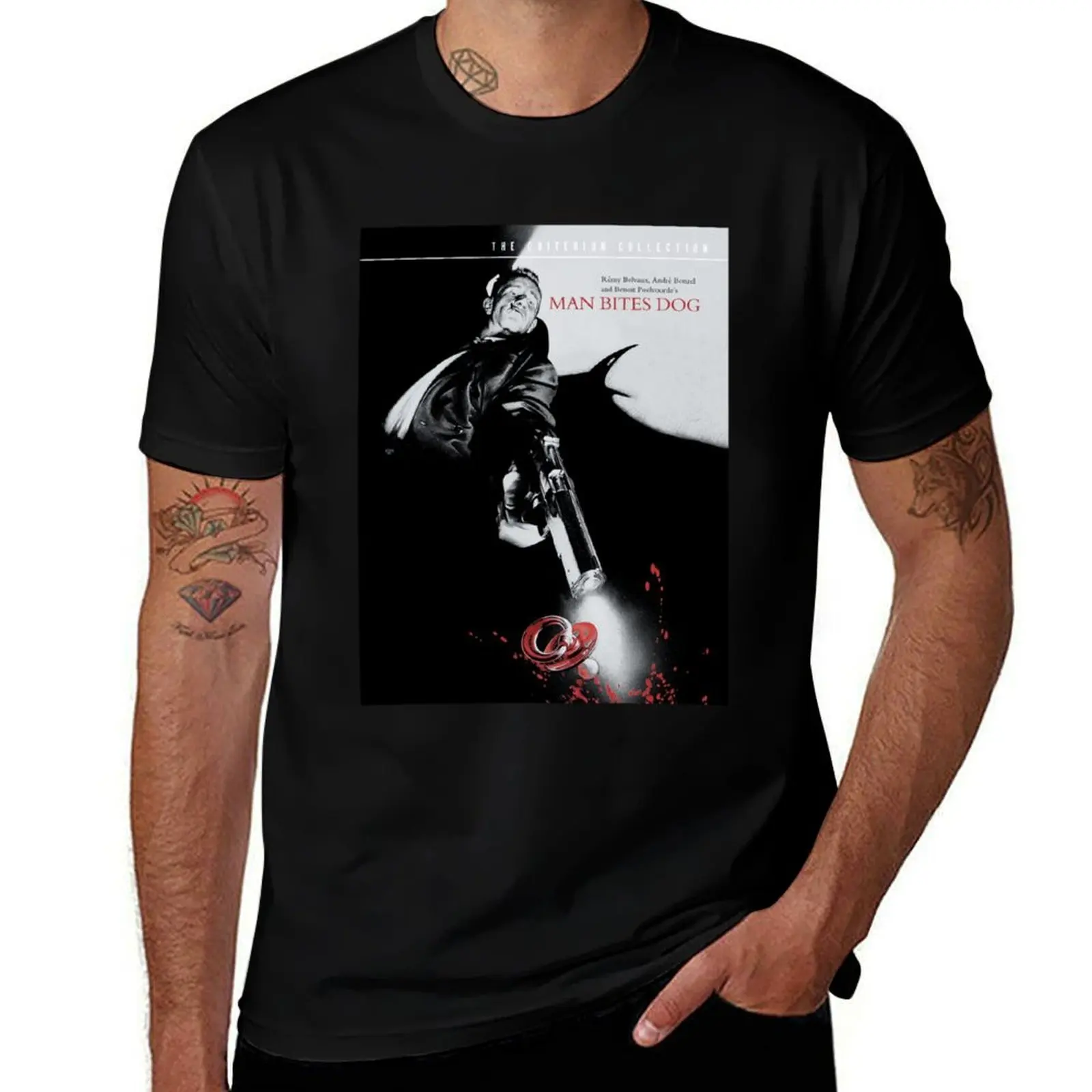 Man Bites Dog - Movie T-Shirt Non-Shrink Basic Cotton T-Shirt