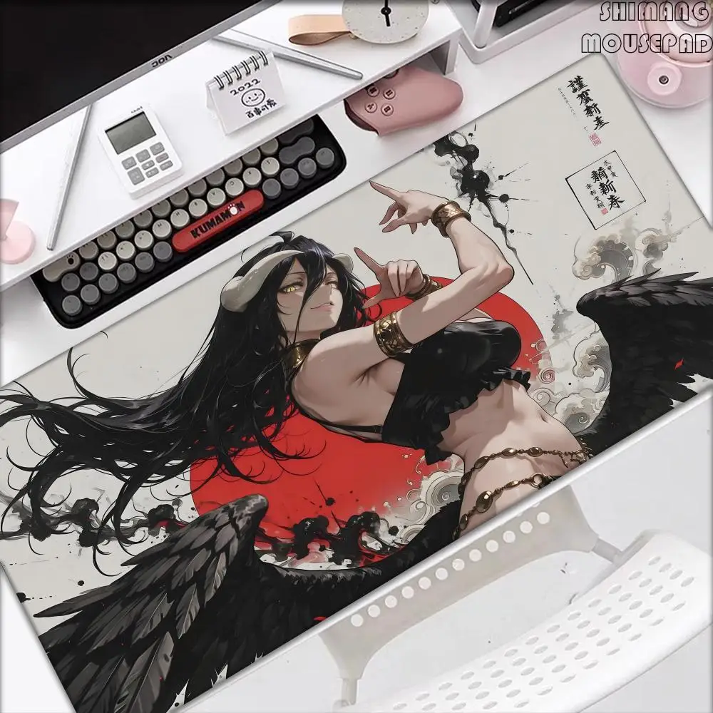 Albedo Overlord Mousepad Rubber XXL Cartoon Anime Gaming Mouse Pad Keyboard Mats Desk Mat Accessories for PC Mouse Carpet