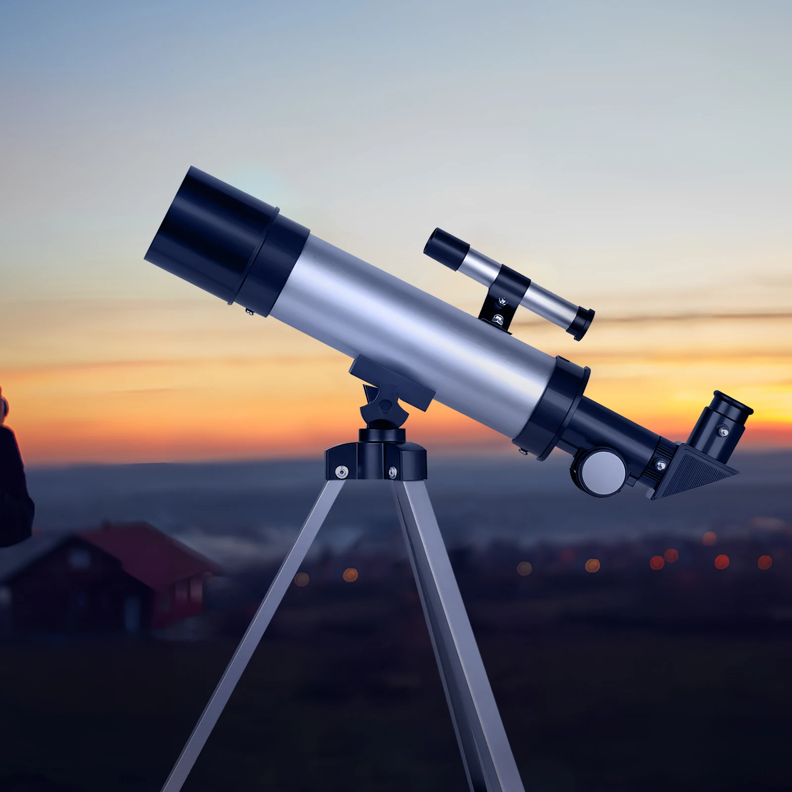 

Tripod Telescope Digital Astronomy Camera Astrophotography Silver Refractor Child