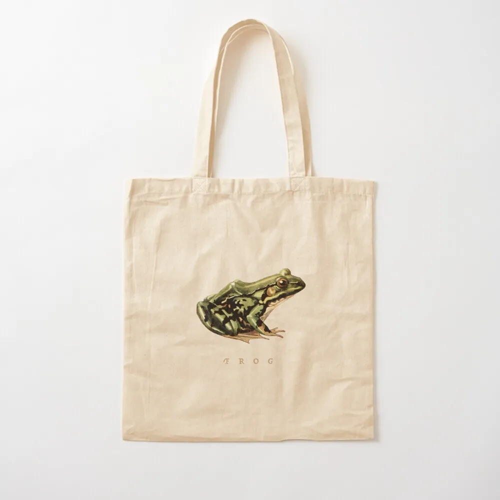 Frog Vintage Cottagecore Aesthetic,Grunge Fairycore Toad, Witchy Amphibian for Froggy Lovers Tote Bag Cloth bag Canvas Tote Bag