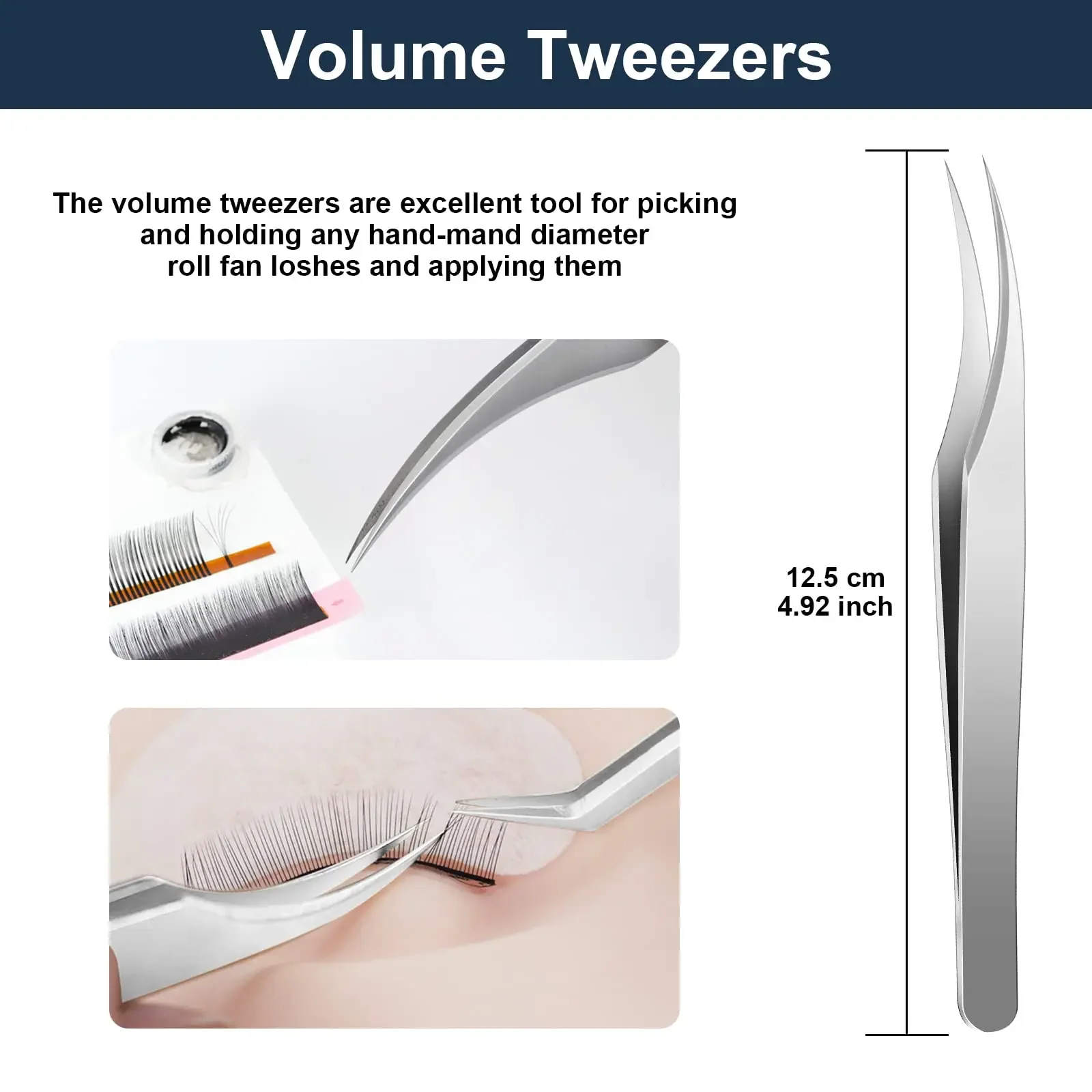 Volume Tweezers for Eyelash Extensions,Precision Lash Tweezers for Mega Volume And 3D 6D 10D Mink Eyelash Fan Making