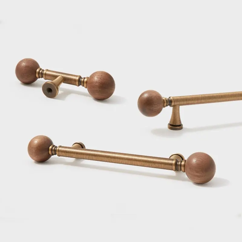 Antique Bronze Cabinet Handles and Knobs Brass with Natural Crystal Bedroom Wardrobe Pulls T Bar Drawer Knobs Furniture Hardware