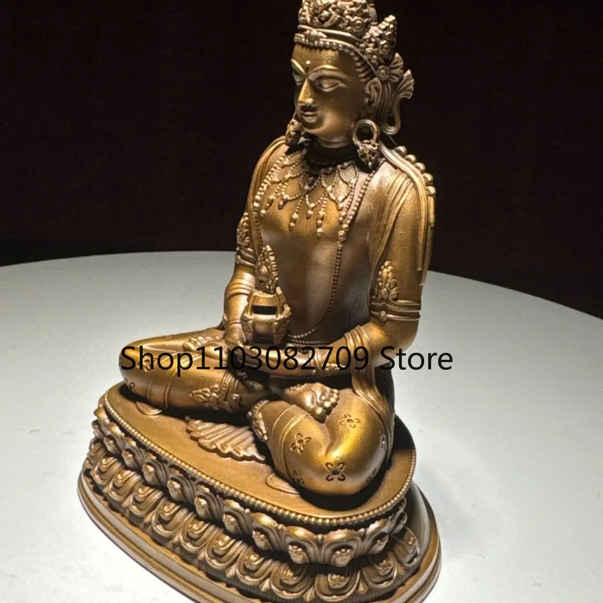 Copper Longevity Buddha 10cm Tibet Tibetan Tantra Infinite Pure Copper Ornament Bodhisattva Buddha Statue Bronze Statue Offering