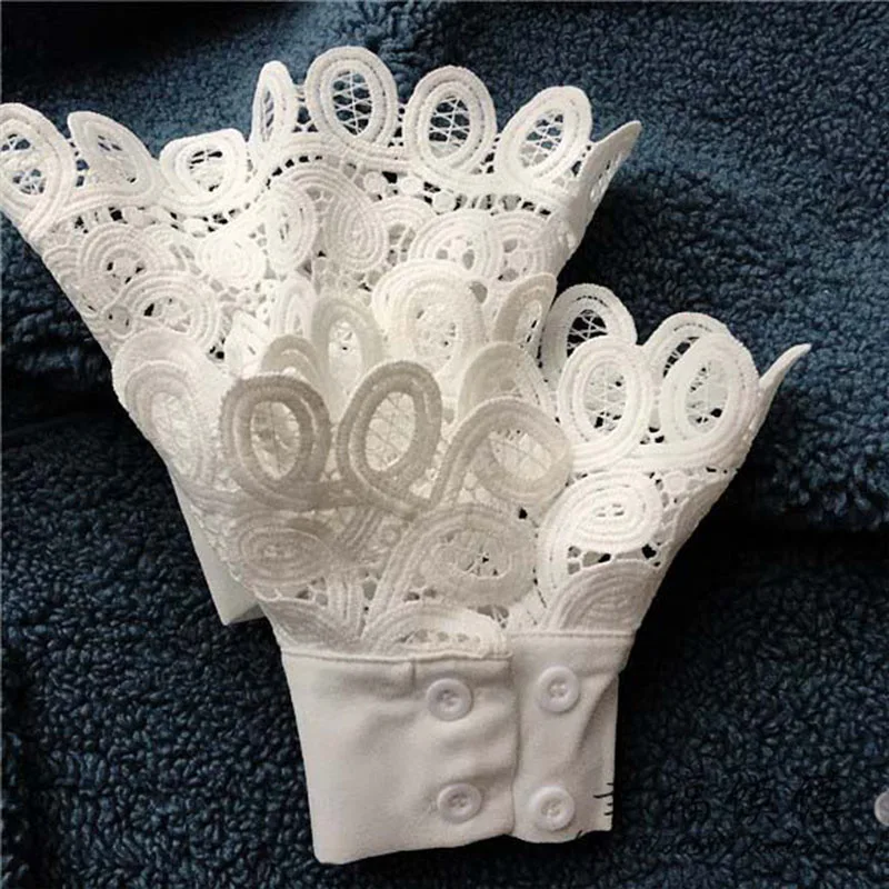 Fake Sleeve Cuffs Women For Sweater Wedding Lace False Sleeve Cuff Princess Wrist Warmers Sweater Decorative DIY Cuff Cover