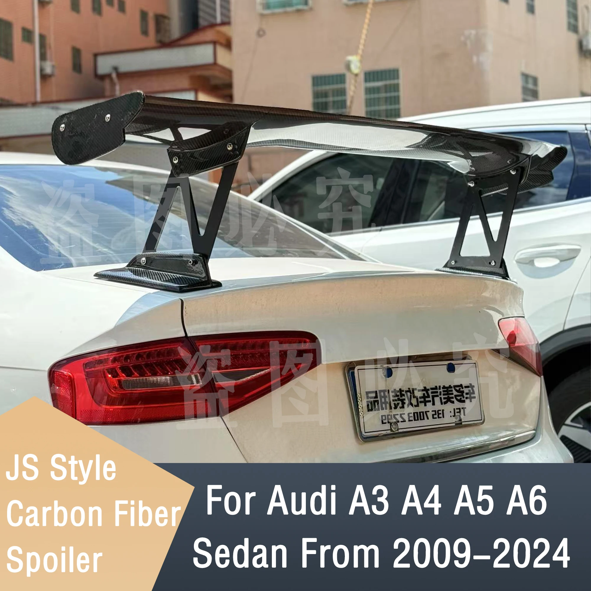 

For Audi A4 A4L S4 RS4 B8 B8.5 B9 sedan 2009-2025 car rear wing spoiler GT type high-quality carbon fiber rear trunk spoiler