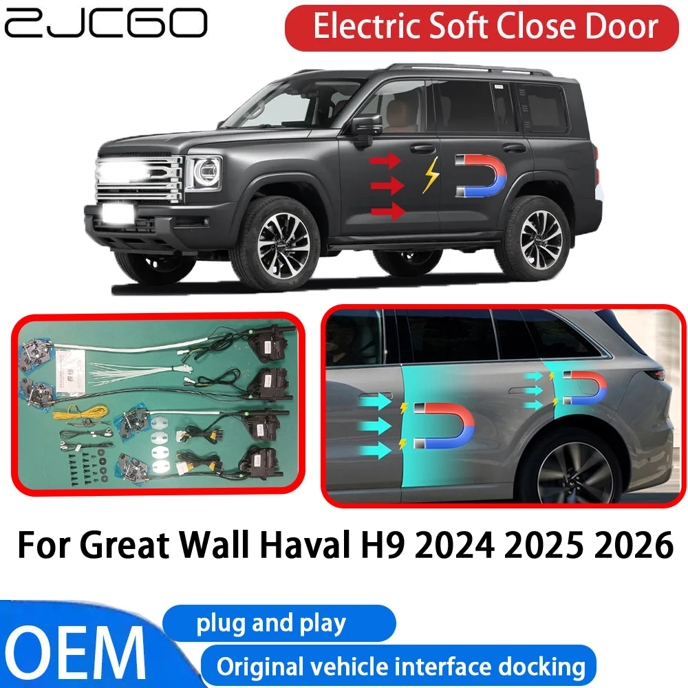 

ZJCGO for Great Wall Haval H9 2024~2026 Car Automatic Electric Soft Close Door Closer System OEM Plug and Play Comfort Closing