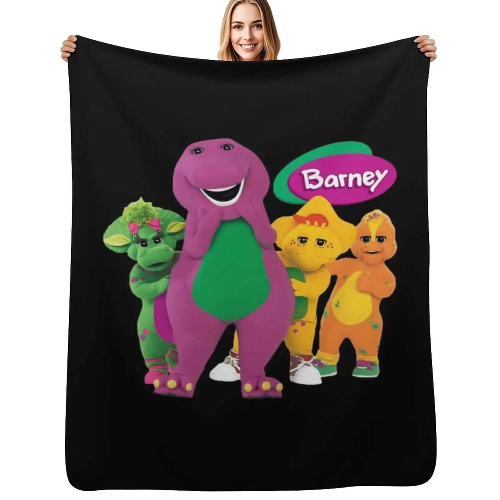 

Barney (Barney & Friends) Throw Blanket Color Fast Cozy Throw Blanket