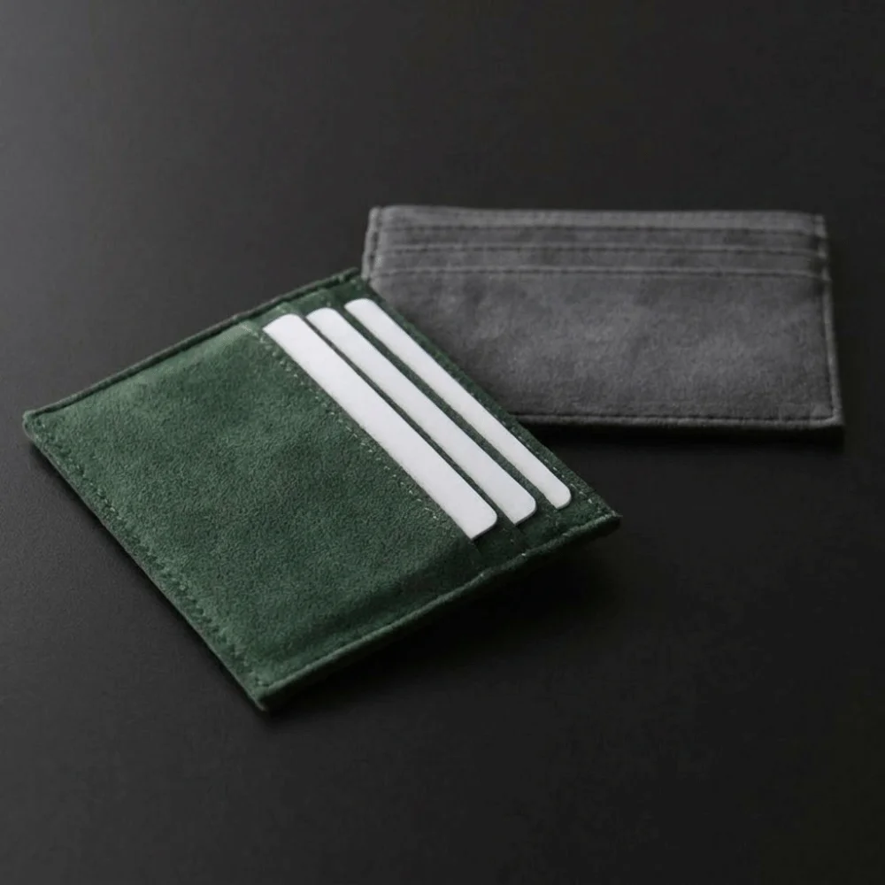 Fashion Solid Color Mini Card Holder Multi-functional Pu Leather Bank Card Case Small Korean Style Suede Coin Purse Business