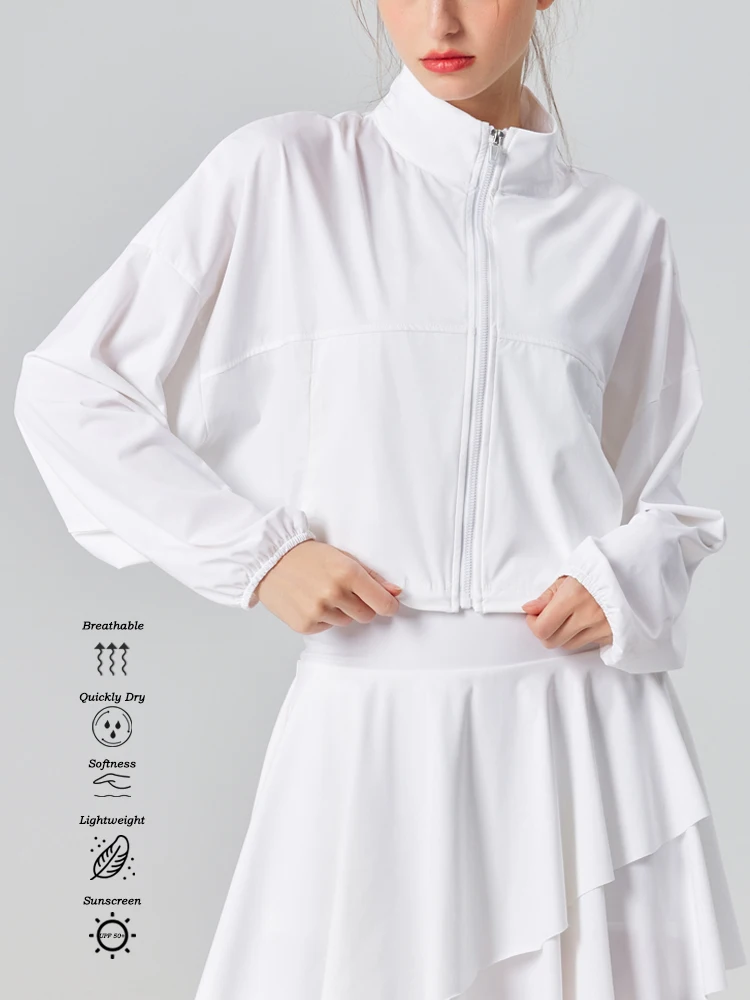 

Женская легкая спортивная куртка VITALINOVO с защитой от УФ-излучения UPF 50+, с длинными рукавами, на молнии, для тренировок