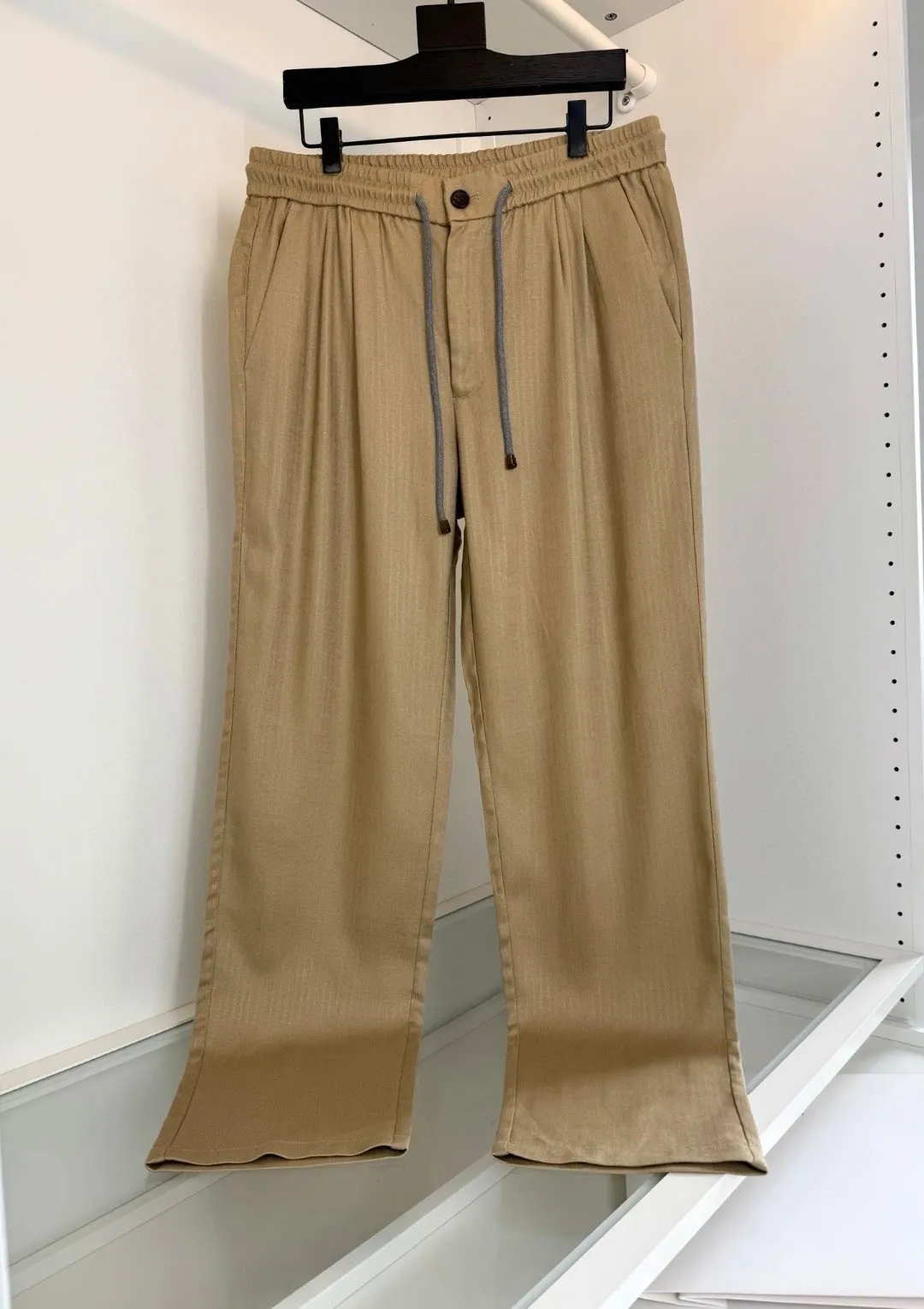 

BC Italian summer linen elastic waist drawstring straight casual pants