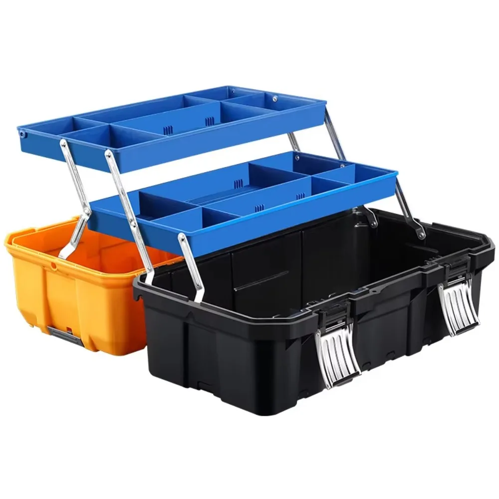 22 inch customizable LOGO three-layer foldable plastic tool box hardware tool special storage box