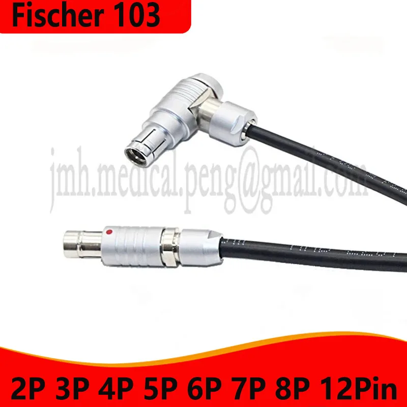 

Compatible Fischer 103 1F 2 3 4 5 6 7 8Pin Waterproof IP68 Bend 90 Degrees Male Plug Female Socket Metal Connector Welding Cable