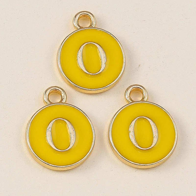 20 Stück 11x14mm Niedliche Gelbe Emaille-Alphabet-Anhänger mit 26 Buchstaben A-Z für Schmuckherstellung, DIY-Halsketten, Ohrringe und Accessoires ﻿ – Detail 17