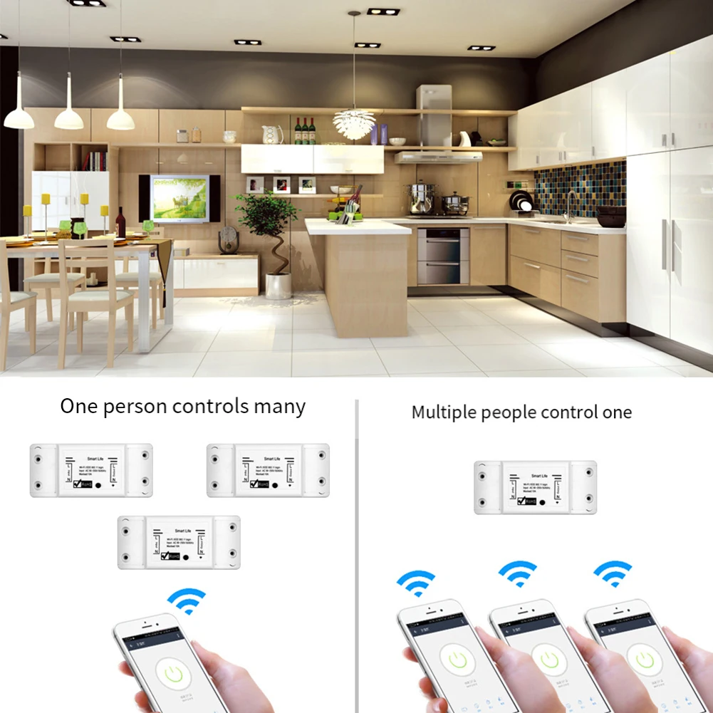 For Tuya Enabled WiFi Smart Switch 10A Single Pole for Indoor Use with App Control and Voice Assistant Compatibility