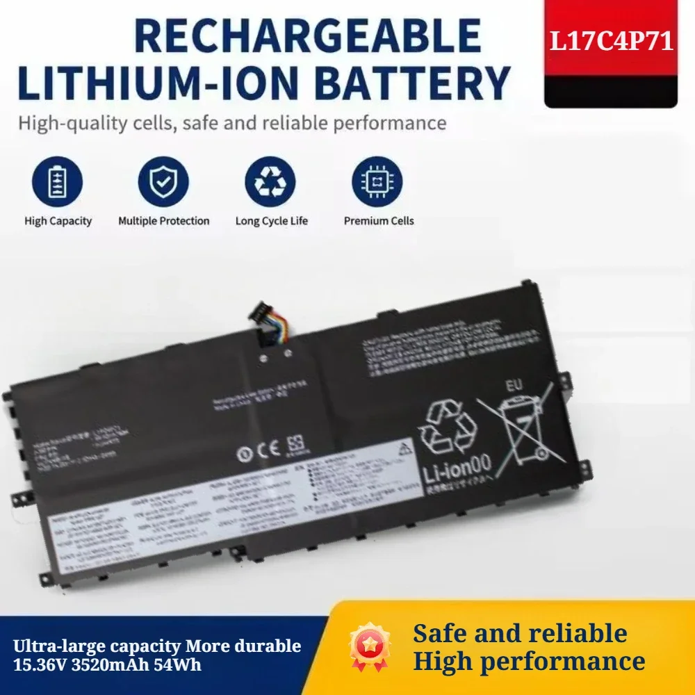 L17C4P71 15.36V 54Wh 3520mAh Replacement Li-ion High Capacity Battery for Lenovo ThinkPad X1 Yoga 3rd Gen 2018 TP00076D Series