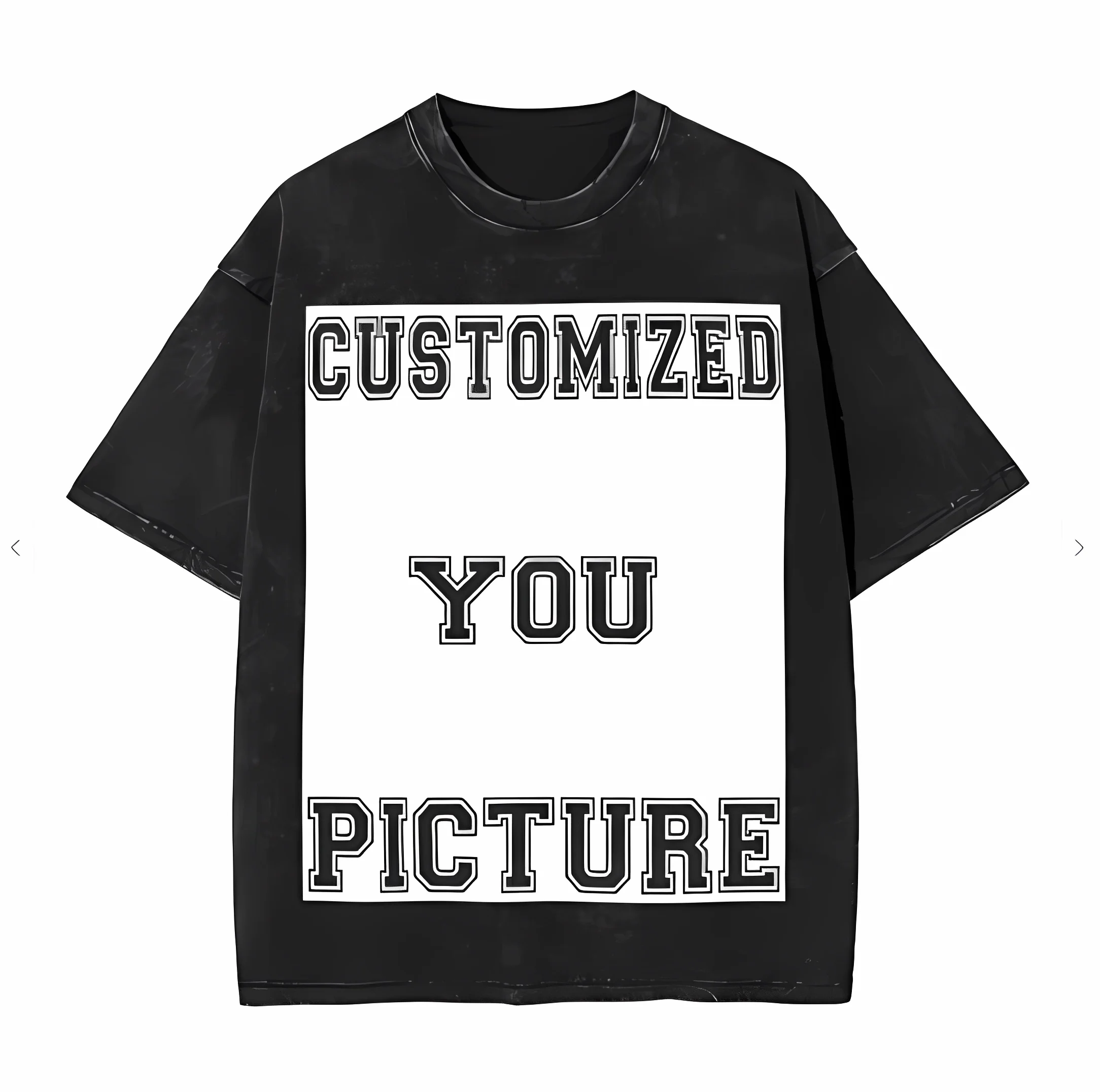 Customize your images woman Men Washed Hot stamping Print T-Shirt,Cotton Tshirt Men's Summer Short Sleeve Tees