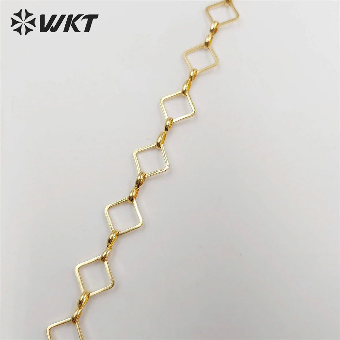 WT-BC191 New 18k Real Gold Plated Resist Tarnishable Brass Chain Square Handmade Jewelry In 8mm By 5 Meters Accessories