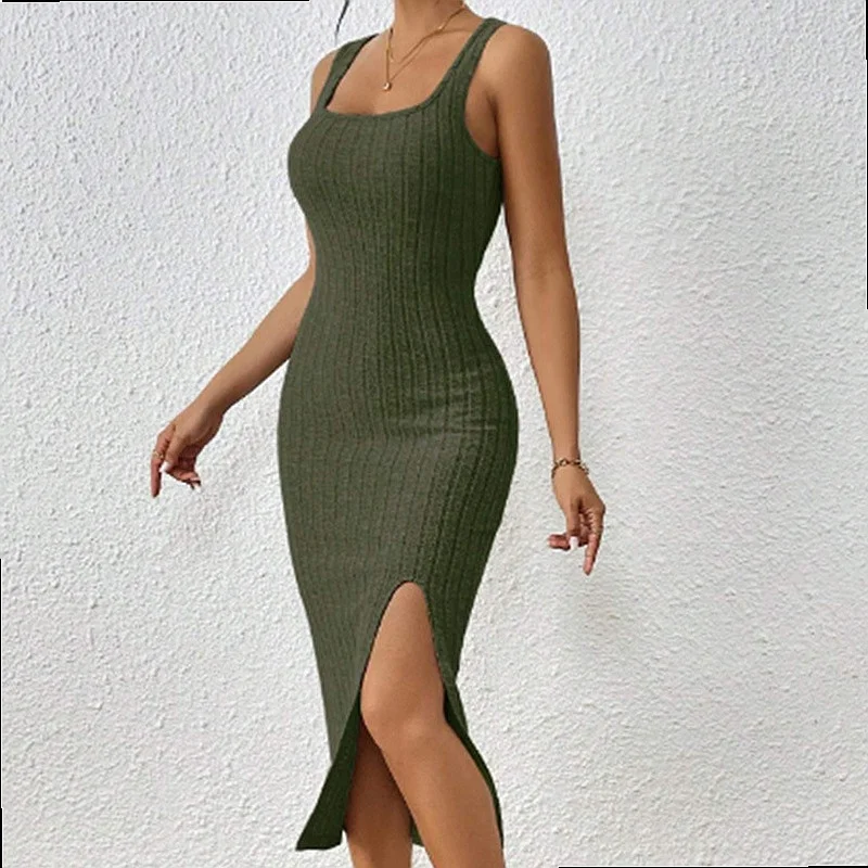 Bodycon Dress Summer Spring Sleeveless Vestido Long Macaroon Color Dresses Jumpsuit Playsuit