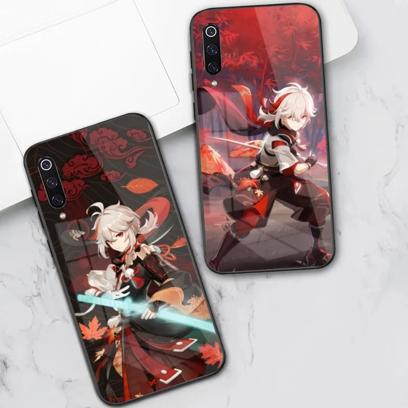 Genshin Impact Kazuha Phone Case for Xiaomi 13 12 11T 10 9 Lite Redmi Note 11 10 10S Pro 9 9A 8 PC Glass Phone Cover Funda