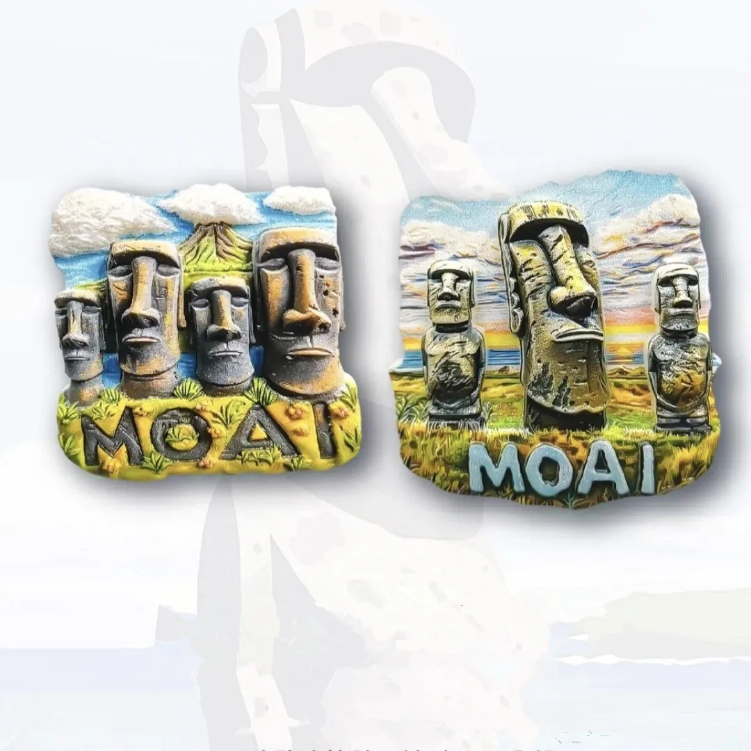 North America Chile Moai Resin 3D Fridge Magnets Tourism Souvenir Refrigerator Sticker Handicraft Gift Decoration