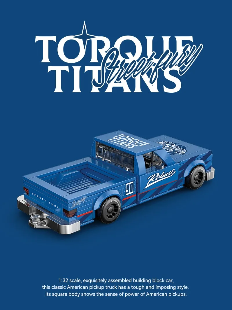 MOC Pickup Truck Building Kit High-Tech Street Series Vehicle Model, STEM Construction Toy Home Decor for Kids Adult Collectors