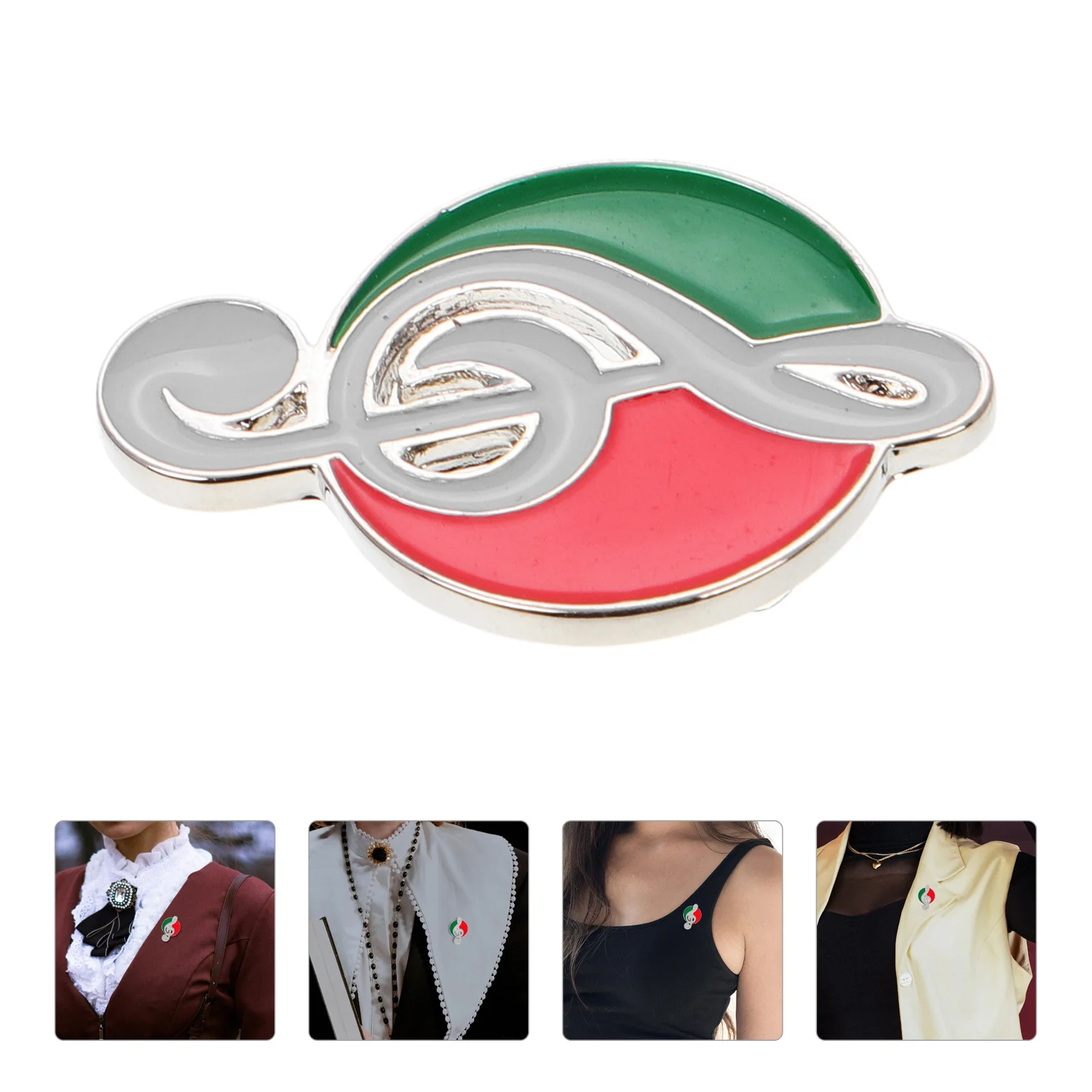 Musical Note Brooch Guitar Decorations Pins Funny Accessories Enamel Instruments Ghost Play Button Clothes