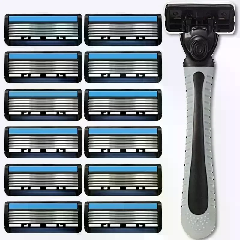 Hair Removal Safety Razor With 3/6/12/18/24/36Pcs 6 Layer Stainless Steel Shaving Cartridges For Men Women Hair Removal Shaving