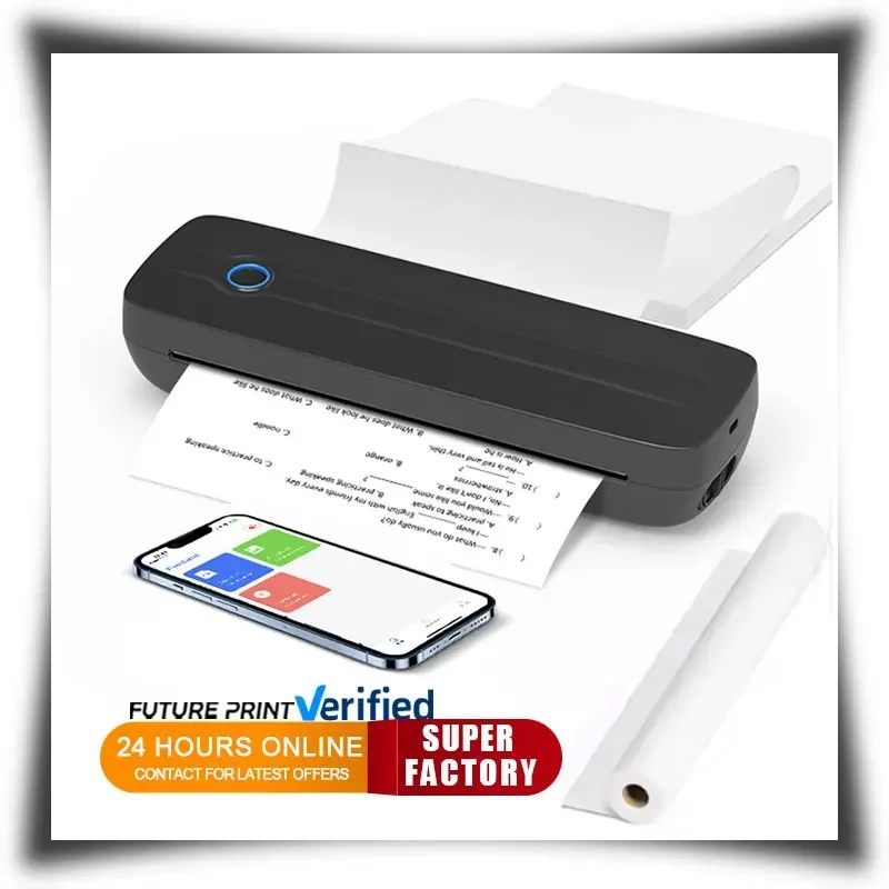 Y8 المحمولة بدون حبر موبايل صور وثيقة طابعة صغيرة محمولة مكتب صغير حراري A4