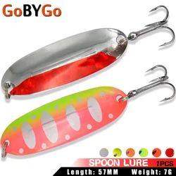 1PCS Spinner Spoon Lure 57MM 7G Metal Hard Baits Artificial Sequins Swimbait Treble Hook Fishbait Trout Pike Fishing Tackle