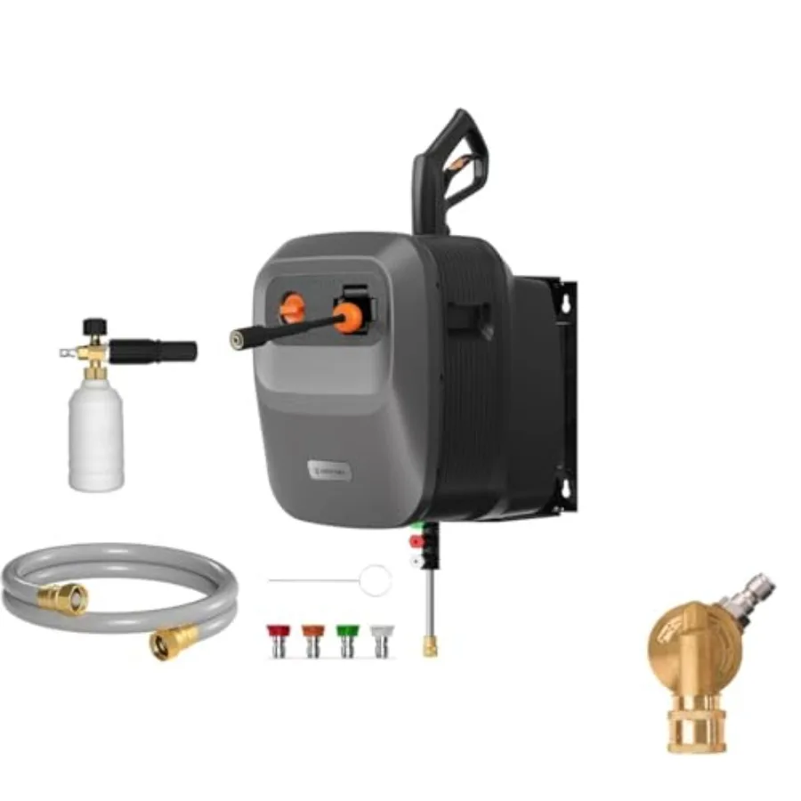 

Насадка для мойки высокого давления с поворотным соединением на 7 углов, для очистки водостоков, с вращением на 240 градусов и функцией Grandfalls Pressure Wash