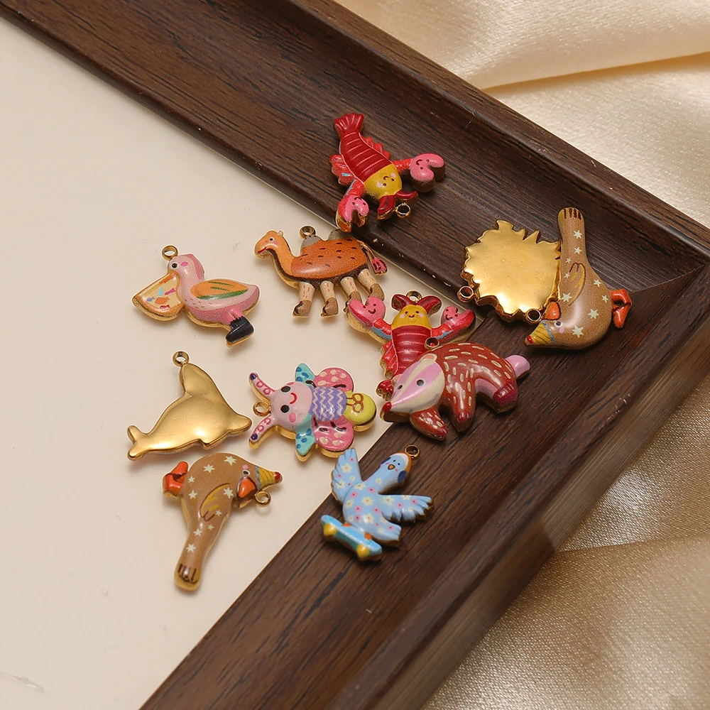 4pcs Stainless Steel Enamel An - Jewelry Making For Kids ulasan dan harga