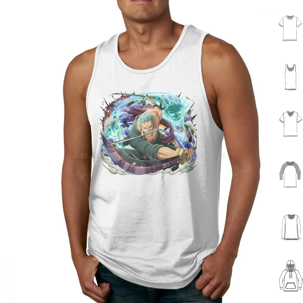 Roronoa Zoro Tank Tops Print Cotton Japan Wanted Cartoons Japanese Anime Ace Zoro Ace Sanji Nami Roronoa Zoro Manga Manga