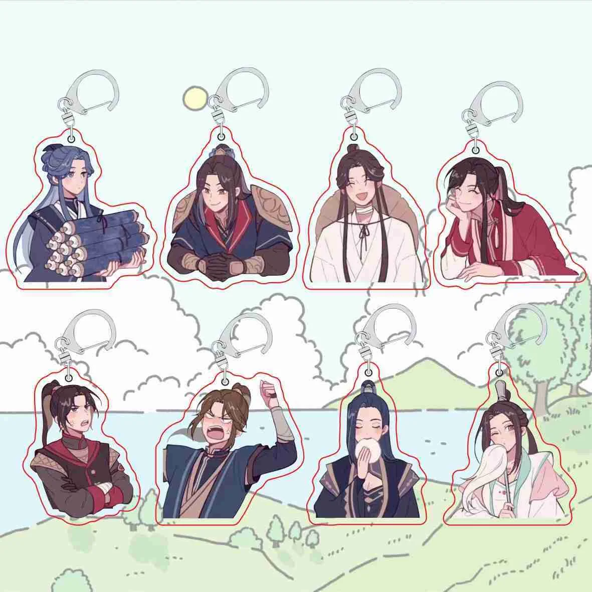 

Anime Tian Guan Ci Fu Keychain Hua Cheng Xie Lian Cosplay Cute Bag Pendant Cartoon Car Keyring Heaven Official’s Blessing 6CM