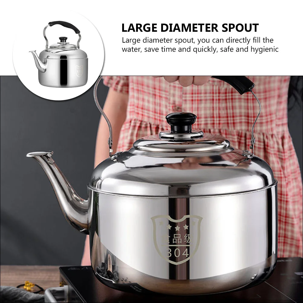 304 Stainless Steel Kettle Stovetop Kitchen Tea Boiler Household Teakettle Coffee Hutch Camping Water Jug Beep