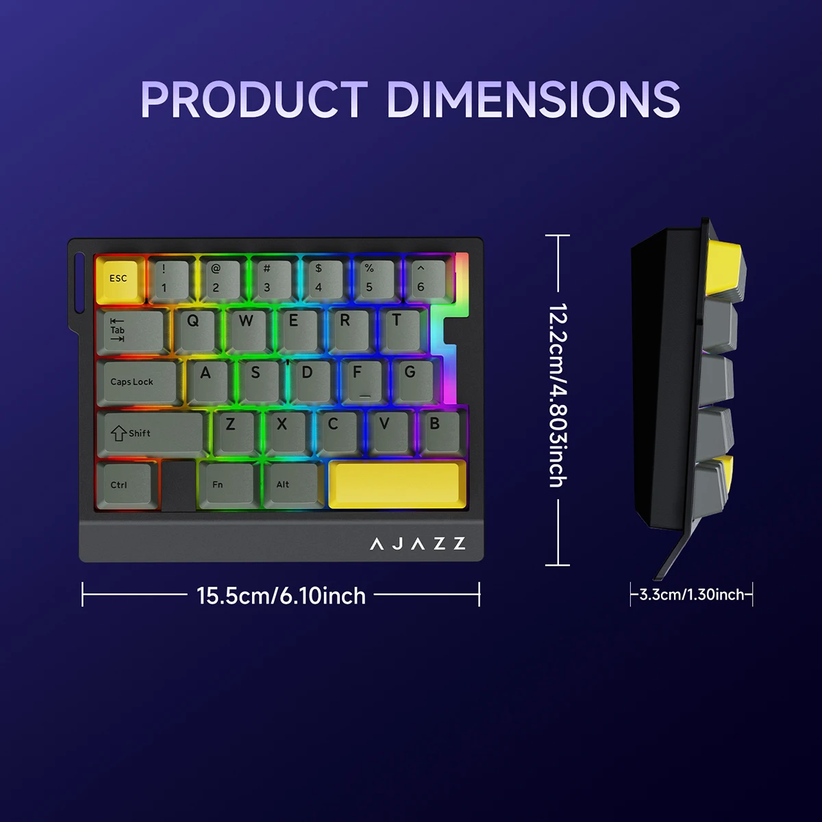AJAZZ AK029 Wired Gaming Magnetic Axis HIFI Edition Keyboard One Handed Keyboard 29 Key Keyboard RGB Lighting Esports Keyboard image 5