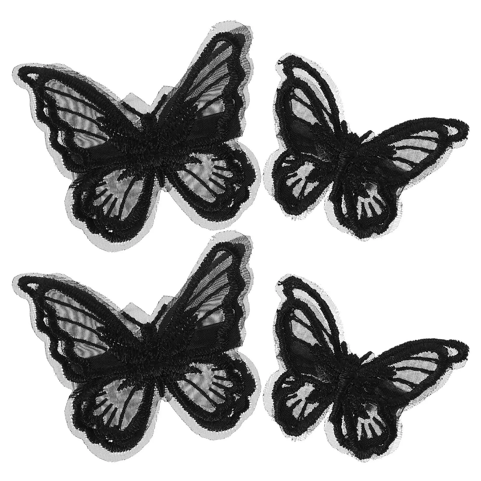 

4Pcs Lace Butterfly Hair Clips Embroidery Mesh Hairpins Elegant Secure Grip for Wedding Birthday Halloween Hair Decor