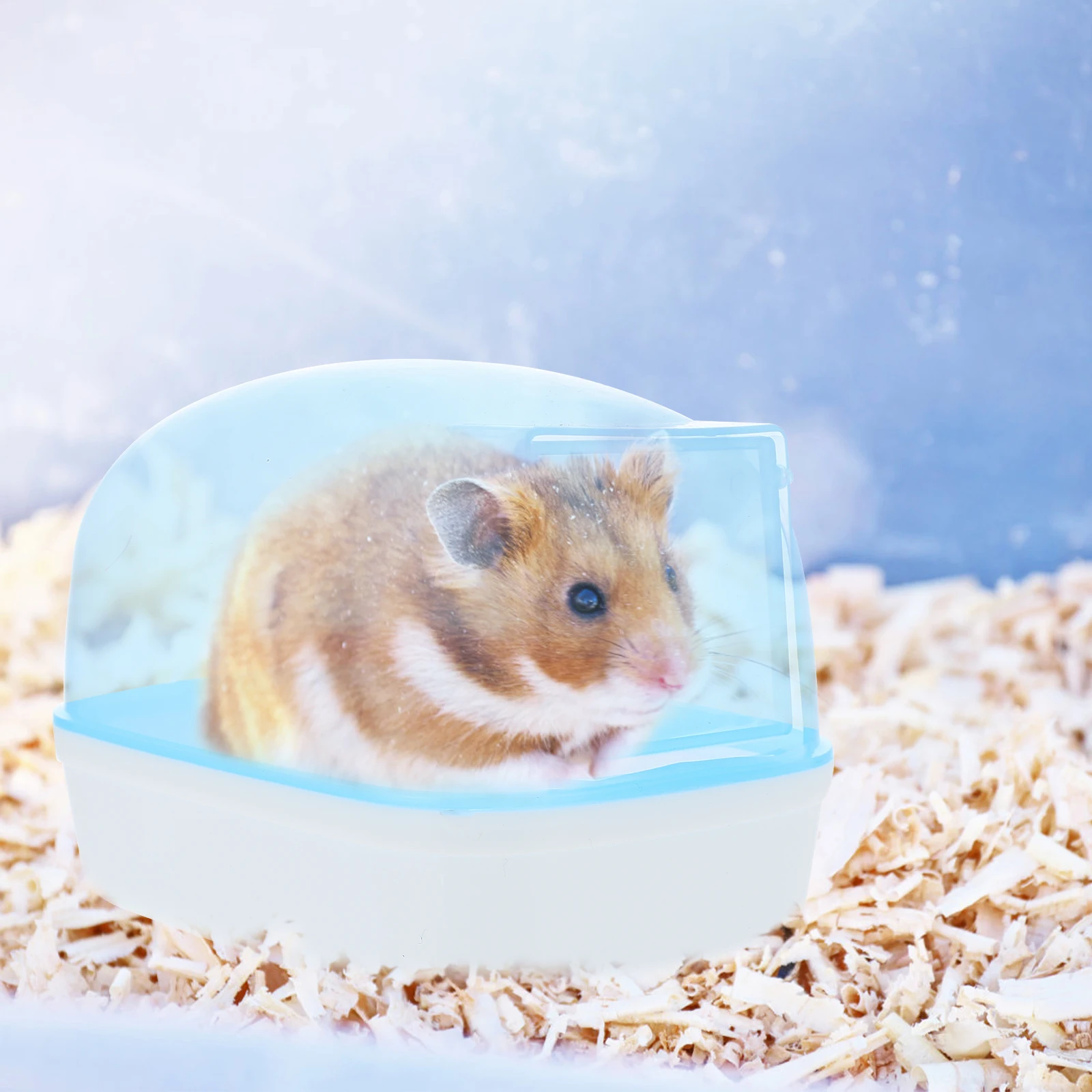 

2pcs Hamster Bath Plastic Bathtub Dust-proof Container Visible Household Hamster Container Tub Accessory Supply Pet House