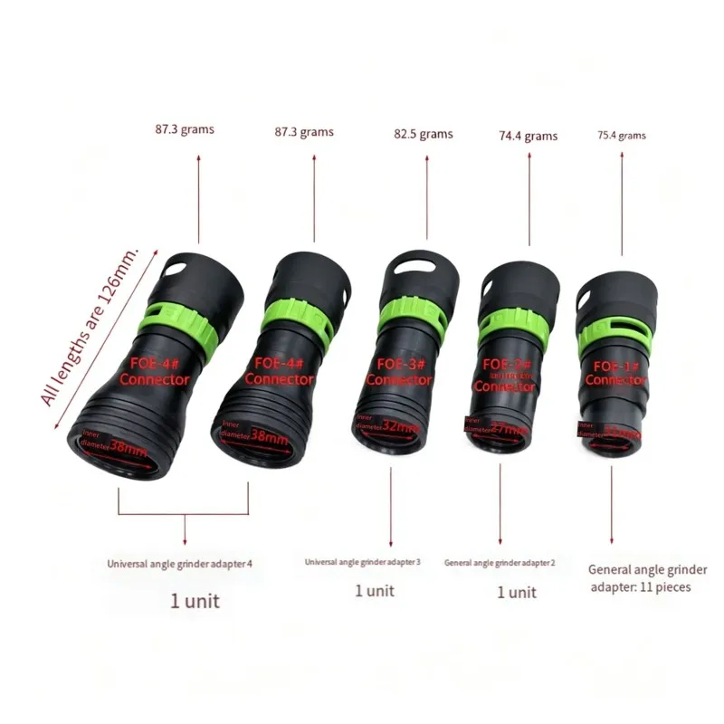 B08B-Dust Extraction Adapter Kit 11Pcs For Festool Karcher 32Mm/40Mm Corrugated Spiral Pipe Vacuum Hose Angle Grinder