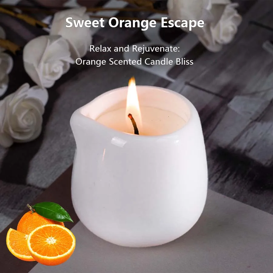 Sweet orange Low Temperature Massage Essential Oil Candle Heating Full Body Back SPA Flirtation Romantic home decor valentines