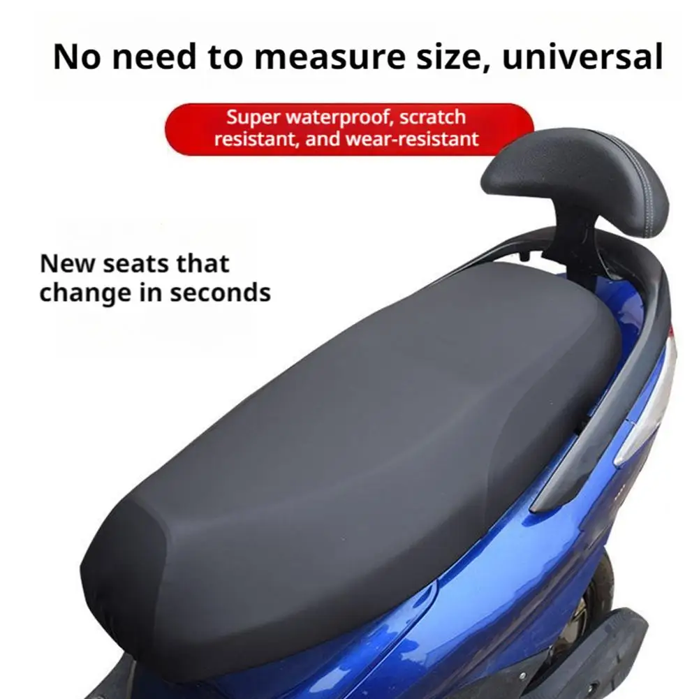 Motorcycle Seat Cushion Cover PU Leather Cushion Sunscreen Motorcycle Waterproof Dekk Seat Protection Accessories Elastic C U4V1