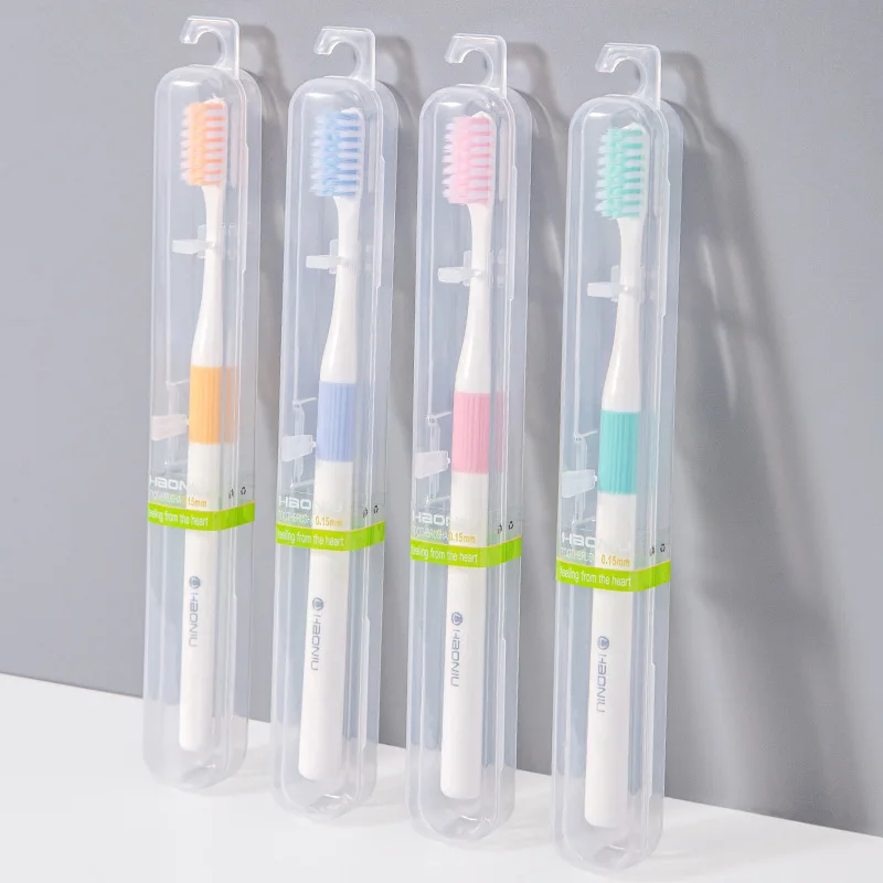 Cepillo de dientes con cerdas suaves para adultos, caja de viaje independiente para el hogar, herramienta de limpieza duradera para manchas de cigarrillos, manchas de dientes y suciedad