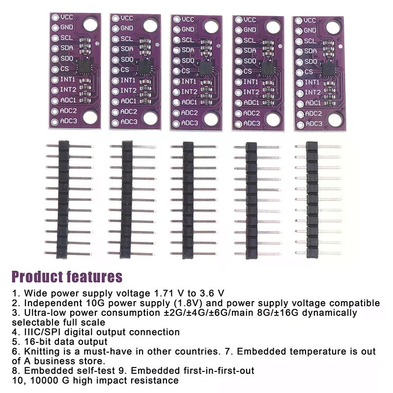 1/3/5Pcs LIS3DSH High-resolution Three-axis Accelerometer Triaxial Accelerometer Module ForArduino